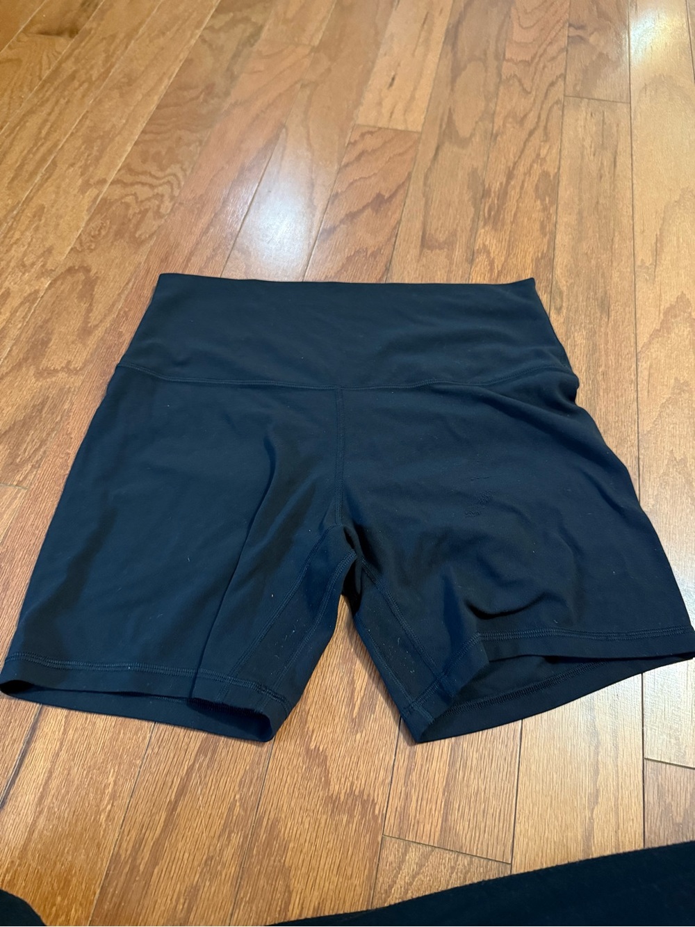 Black High-Waist Active Bike Shorts